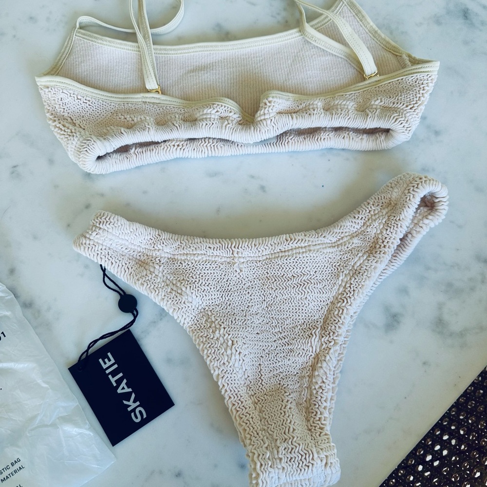 Skatie Beige Textured Bikini Set - Picture 2 of 2